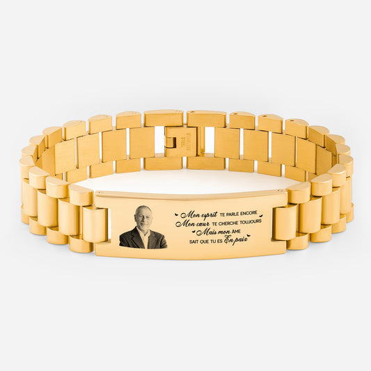 4348JFR1 bracelet personnalisable photo commemorative papa maman tu reposes en paix 4348j8l5a