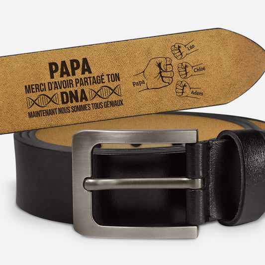 4383JFR1 ceinture en cuir gravee pour papa merci de ton adn 4383j