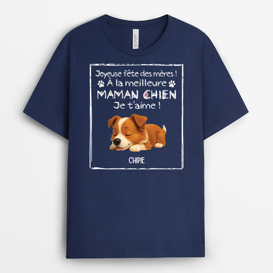 4419AFR2 t shirt chien personnalise joyeuse fete des peres couleur fonce 4419akm5c