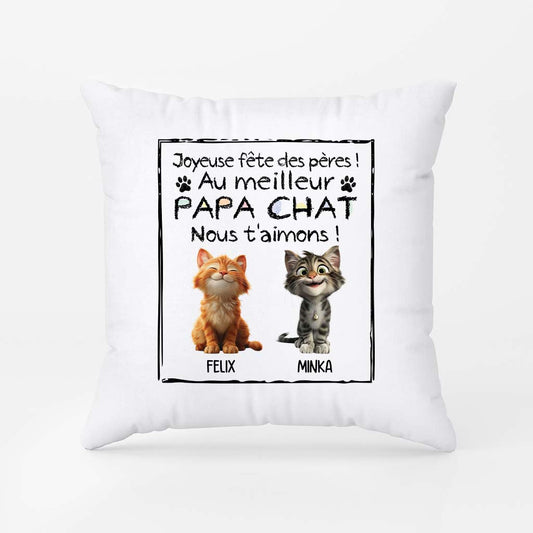4419PFR1 coussin personnalise chat joyeuse fete des peres 4419pkm5d