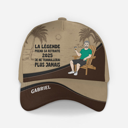 4508JFR1 casquette personnalisee pour homme la legende prend sa retraite 4508jtqmb