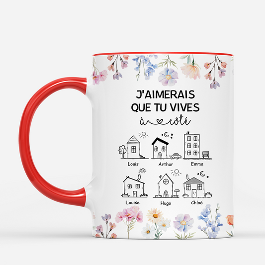 4539MFR2 mug personnalise meilleure amie vivre a cote floral 4539m8n5f