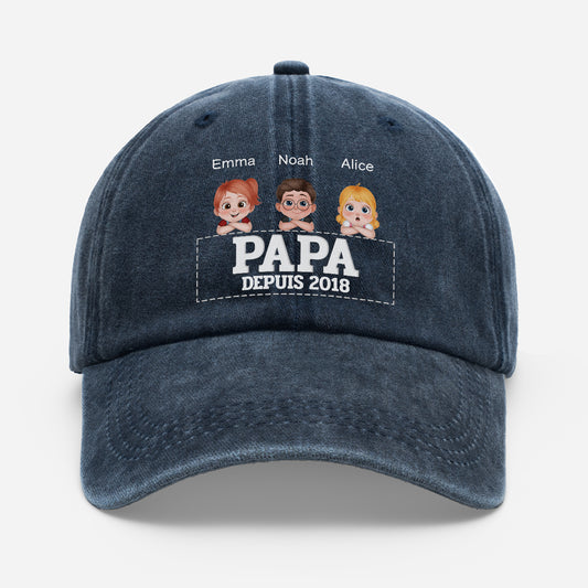 4642AFR1 papa maman depuis casquette delavee_ personnalisee dessin enfant 4642ajtpnb