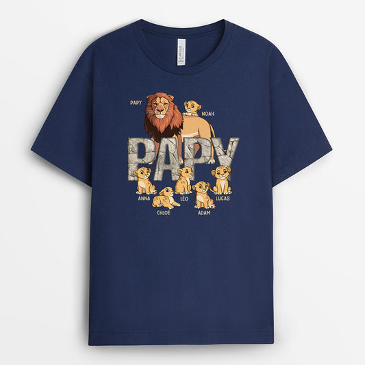 4812AFR2 t shirt personnalise papa lion effet pierre craquelee 4812a6l5b