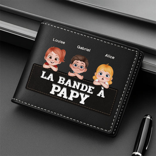 4822JFR2 portefeuille cuir personnalise la bande a papa mignonne design cartoon 4822j5mnb