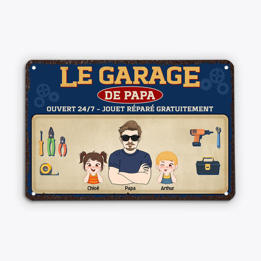 4945EFR1 plaque en metal personnalisee le garage de papa bricoleur cool 4945e3qab