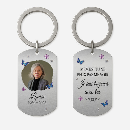 4995JFR1 porte cle aluminium personnalise photo pour papa toujours avec toi 4995jtkmb