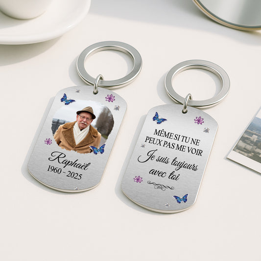 4995JFR2 porte cle aluminium personnalise photo pour papa toujours avec toi 4995jtkmb