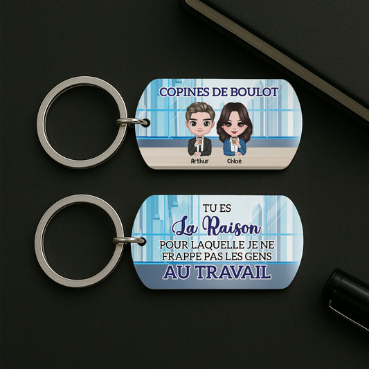 5006JFR2 porte cle aluminium personnalise pour collegue copines de boulot 5006j8kao