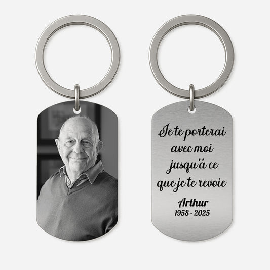 5010JFR1 porte cle aluminium personnalise avec photo noir et blanc cadeau commomeratif 5010j6mab