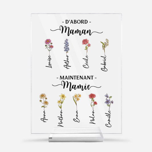 5040RFR1 plaque en acrylique personnalisee avec support avec prenom dabord maman maintenant mamie 5040rttna