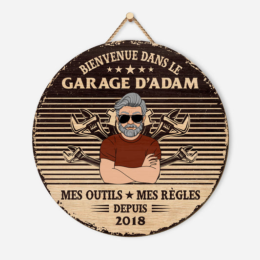 5099QFR1 plaque en bois personnalisee a suspendre bienvenue dans le garage 5099qklmb_5516fb33 7e01 451f b1ee b9bc172e1f61