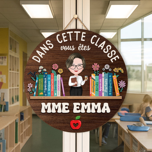 5107QFR2 plaque en bois personnalisee a suspendre dans cette classe 5107qt6nt