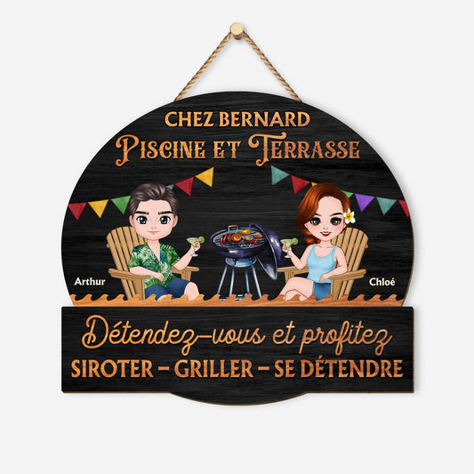 5109QFR1 plaque en bois personnalisee couple a suspendre detendez vous et profitez 5109q6mai