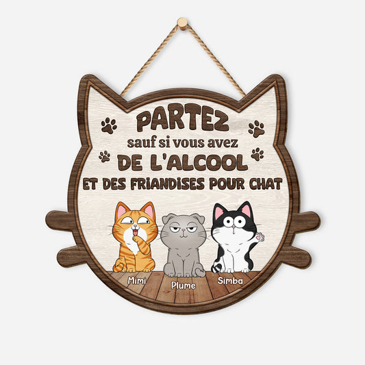 5116QFR1 plaque en bois personnalisee avec chat a suspendre partez sauf si 5116q6ynd