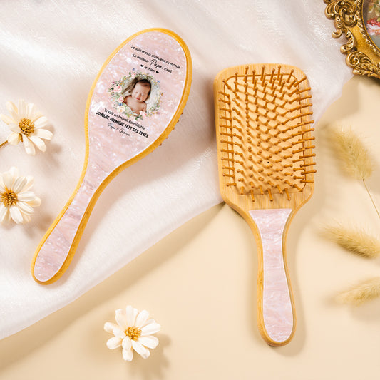 5139AFR2 brosse a cheveux personnalisee en acetate imprimee uv avec photo premiere fete des mamans papas 5139aq8laa