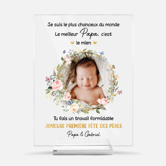 5139RFR1 plaque en acrylique personnalisee photo la meilleure maman du bebe 5139r86ab
