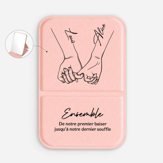 5150AFR1 miroir de poche personnalise couple de notre premier baiser 5150ajtlng