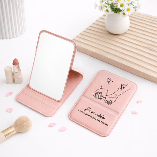 5150AFR2 miroir de poche personnalise couple de notre premier baiser 5150ajtlng