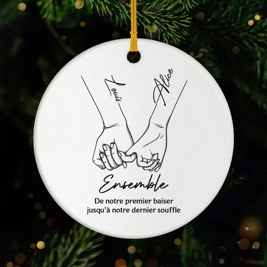 5150OFR1 ornement ceramique personnalise couple ensemble 5150otqng