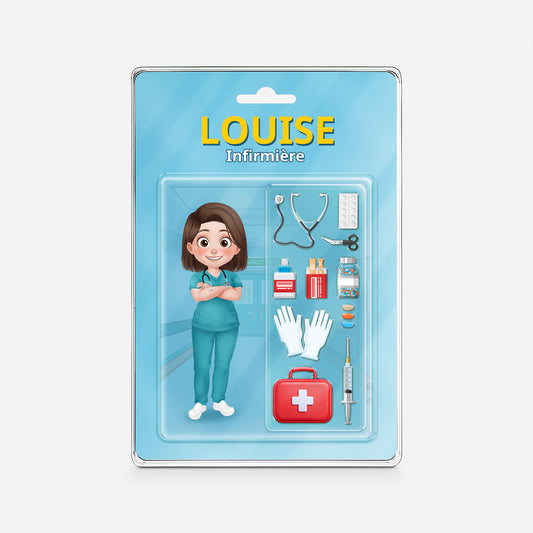 5161RFR1 plaque en acrylique personnalisee avec prenom infirmiere design cartoon 5161r3hmn