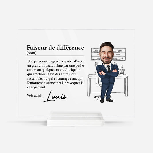 5179RFR1 plaque en acrylique personnalisee avec photo faiseur de difference 5179r6mza