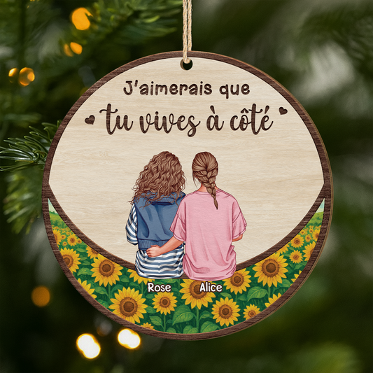 5198OFR1 ornement noel en bois a 1 couche personnalise pour amie vivre a cote 5198o3zzf