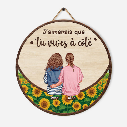 5198QFR1 plaque en bois personnalisee pour meilleure amie vivre a cote 5198q3zzf