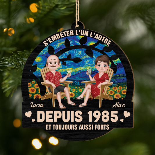 5216OFR1 ornement noel en bois a 1 couche personnalise pour couple homosexuel sembeter lun lautre 5216o3mmg