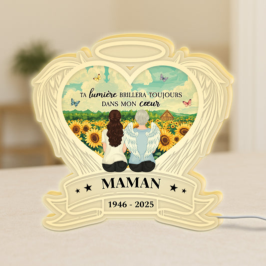 5240LFR1 lightbox personnalisable toujours dans mon coeur cadeau commemoratif pour perte de maman 5240l6lta