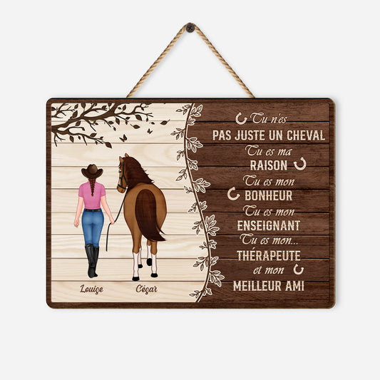 5299QFR1 plaque en bois personnalisee pour femme pas juste un cheval 5299qtvzu