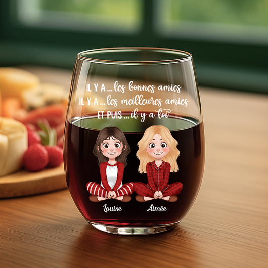 5311IFR2 verre a vin sans pied personnalise il y a une bonne amie 5311i6v5f