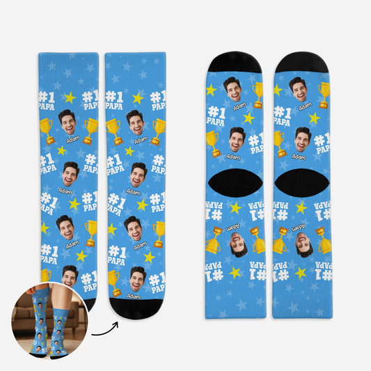 5314JFR1 chaussettes personnalisees papa no 1 avec visage 5314jtqtb_1fae589b cbaf 407e 8275 5ff75826e862