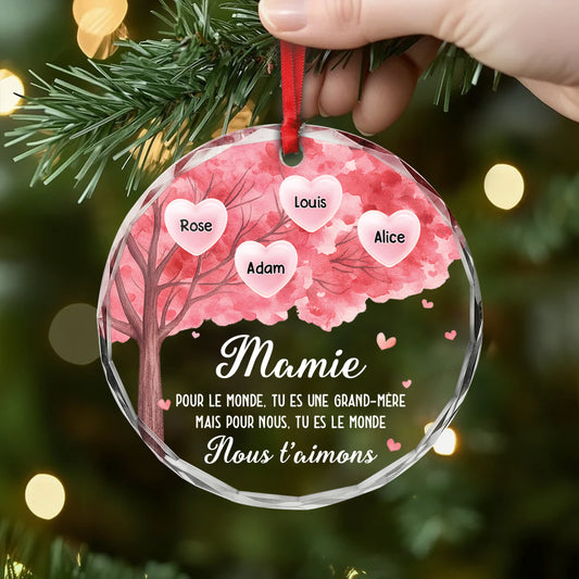 5374OFR2 ornement en verre personnalise pour maman pour moi tu es le monde 5374o8zza
