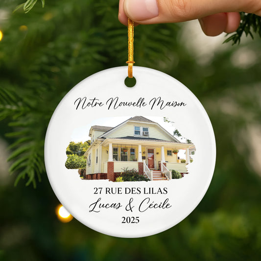 5385OFR2 ornement ceramique personnalise famille notre nouvelle maison 5385oklzi
