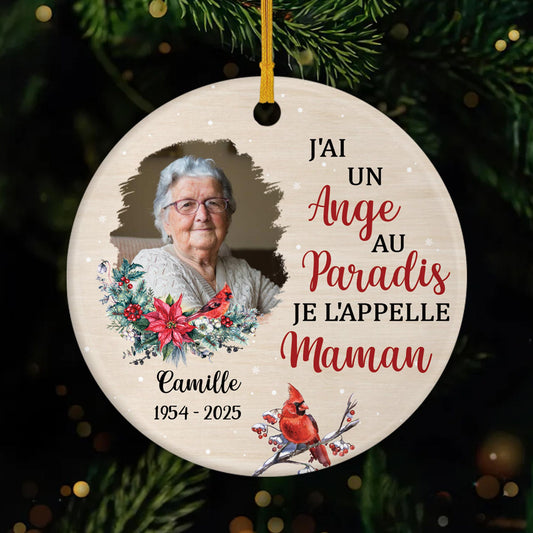 5386OFR1 ornement ceramique commemoratif personnalise jai un ange au paradis je lappelle maman 5386o6taa