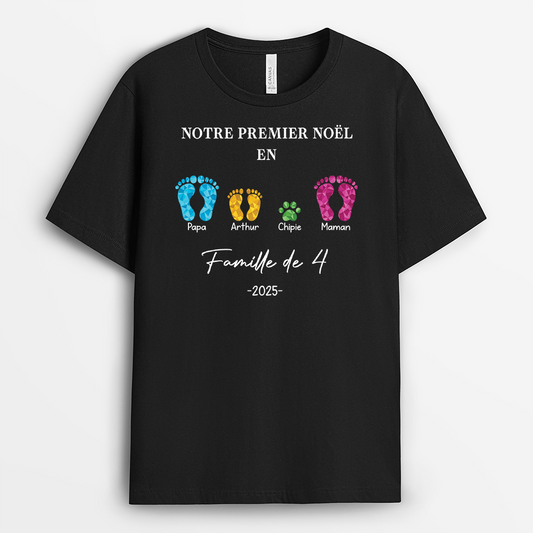 5401AFR1 ornement en verre personnalise notre premier noel en famille avec pieds 5401a3zqi