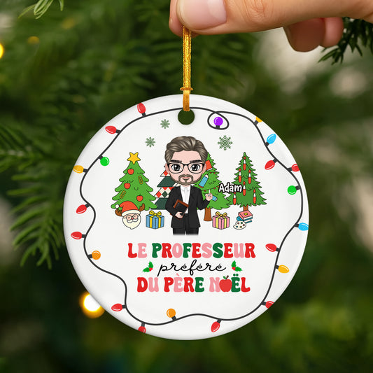 5406OFR2 ornement ceramique personnalise le professeur prefere du pere noel 5406o