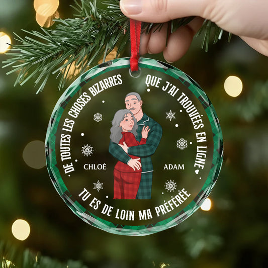 5426OFR2 ornement en verre personnalise noel pour couple tu es de loin ma preferee 5426oklzg