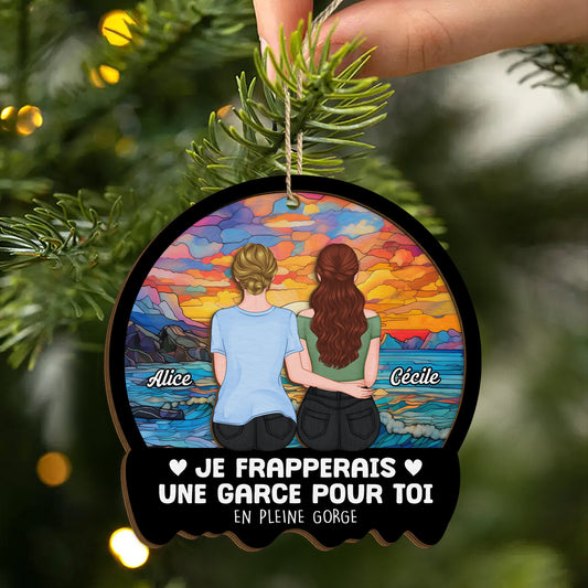 5453OFR2 ornement en bois a 2 couches personnalise pour ami je frapperais une garce pour toi version noel 5453o8ltf