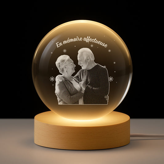 5482LFR1 veilleuse boule de cristal personnalisee avec photo couple en memoire affectueuse 5482ltzcg