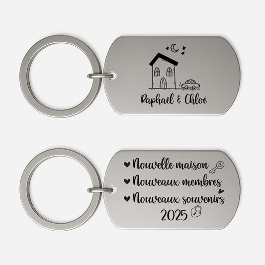 5500JFR1 porte cle aluminium personnalise famille nouvelle maison 5500j6qqi