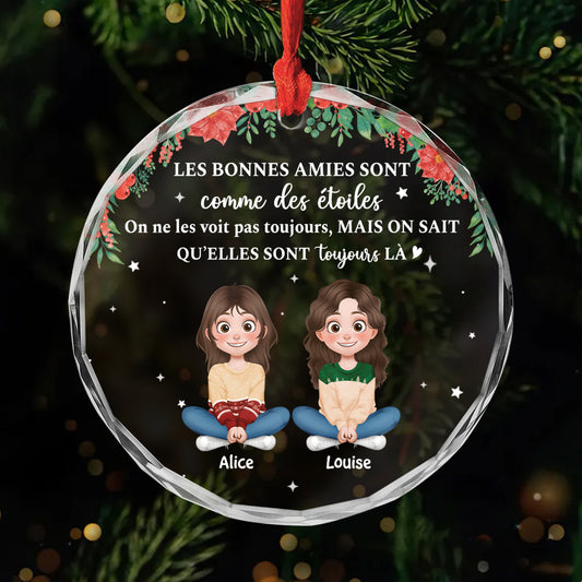 5528OFR1 ornement en verre personnalise bonnes amies sont toujours la 5528o3tnf