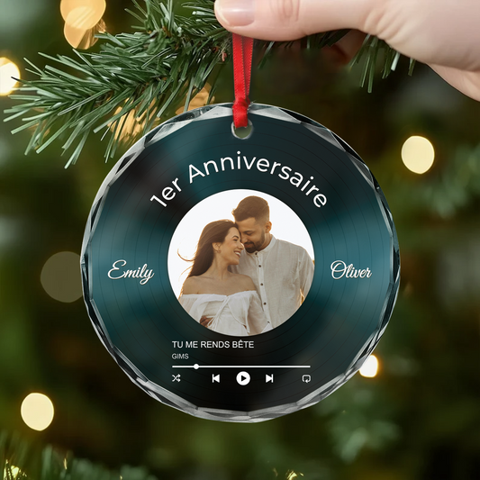 5549OFR2 ornement en verre personnalise couple avec photo notre vinyle anniversaire 5549o5u5g_1f94ccbe 0c99 4b32 a5aa 68c43b5f9bac