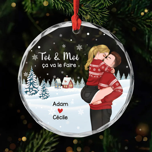 5553OFR1 ornement en verre personnalise pour couple notre premier noel ensemble 5553otztg_c505fae4 9282 418f ba90 21df367ce1f0