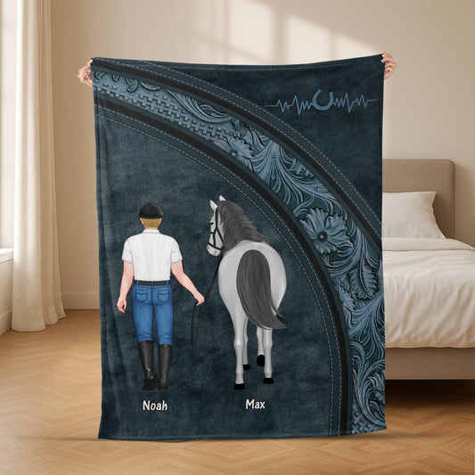 5567BFR2 plaid personnalise pour femme toujours avec mon cheval 5567b3kau