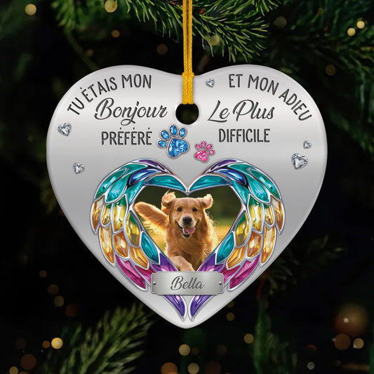 5570OFR1 ornement ceramique chien commemoratif personnalise mon adieu le plus difficile 5570okuac