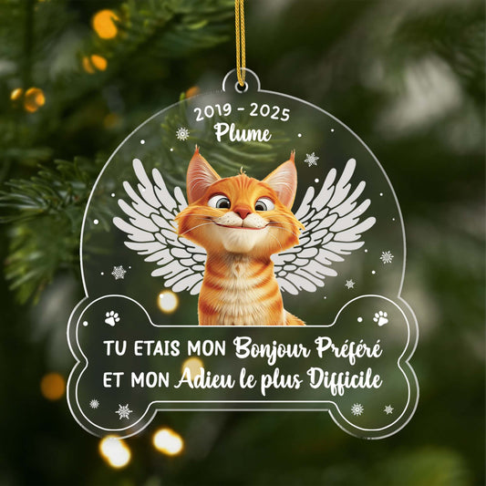 5647OFR1 ornement acrylique chat commemoratif personnalise avec photo mon adieu le plus difficile 5647okyzd