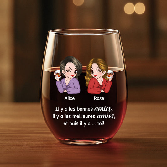 5657IFR1 verre noel a vin sans pied personnalise plus quune meilleure amie 5657itltf
