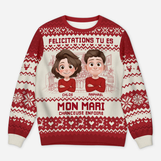 5667WFR1 pull moche de noel personnalise couple felicitations mon mari 5667w6qqg